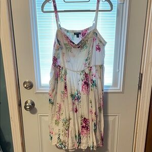 Torrid White Floral Kids Dress with Pink and Green
